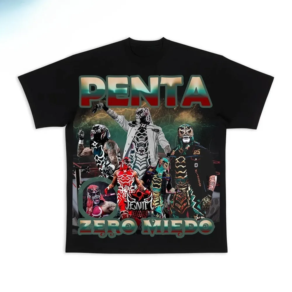 Penta El Zero Miedo Merch  Tee T-shirt Merch Men Short Sleeve Tee Unisex Tops Clothes Causal Female Y2K Tops