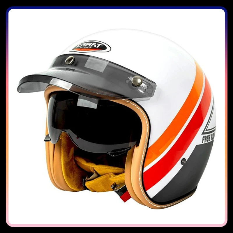 

Four Seasons Retro Semi-open Motorcycle Helmets Men Women DOT ECE Open Face Helmets Cascos Para Motos 3/4 Open Half Helmet