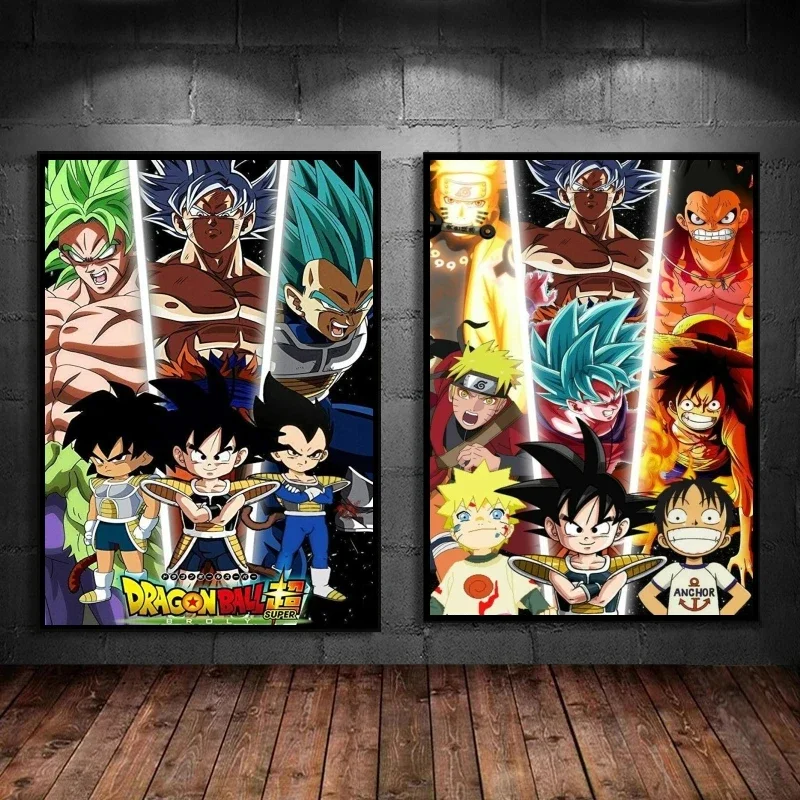 

Classic Japan Anime Canvas Painting Naruto Goku Luffy HD Poster Print Kids Room Home Bedroom Picture Decorative Holiday Gift