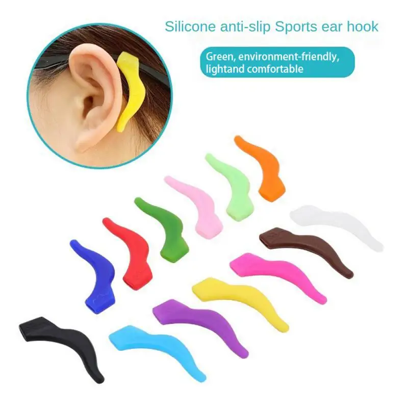 1pair Glasses Slip Resistant Sleeve Silicone Ear Hook Ear Fixing Bracket For Lens Frame Anti Drop Ear Clip Eyeware Accessories