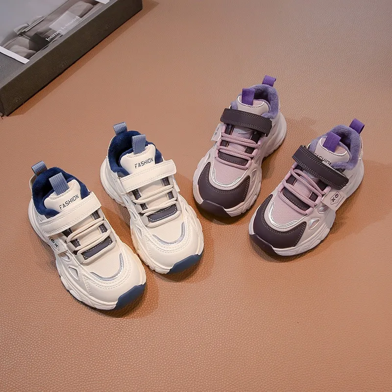

New Childrens Boy Sneakers Warm Winter Running Shoes for Kids Anti-Slip Rubber Sole Lightweight Girls Sports Shoes