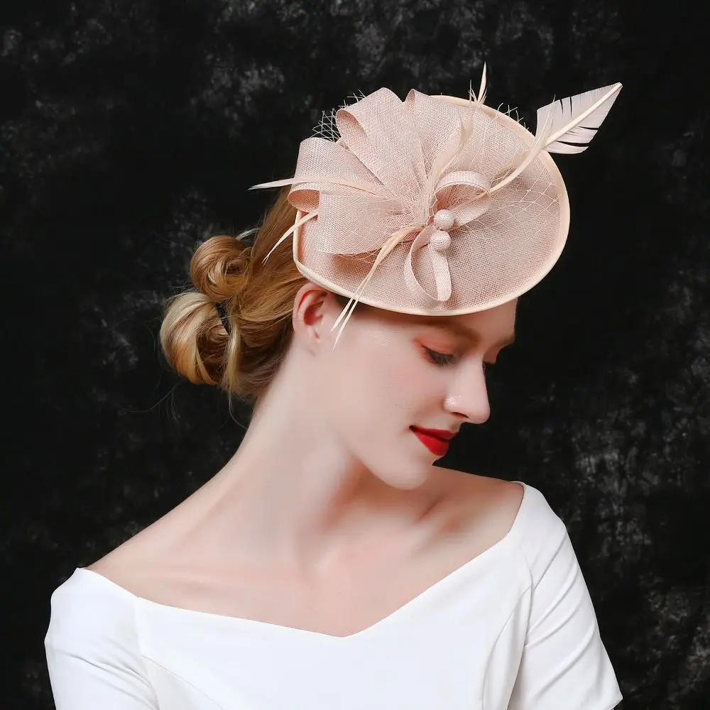 Bild 6: Frauen Feder Hochzeit Fascinator Hut Abend Party Tee Party Mesh Haarband