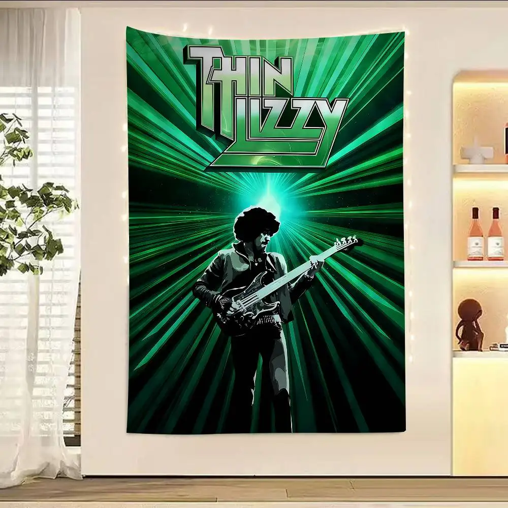 Classic Rapper Thin Lizzy Band Printed Large Wall Tapestry Hanging Tarot Hippie Wall Rugs Dorm Home Decor