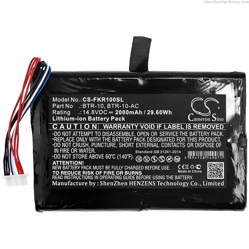 Cameron Sino 2000mAh Battery BTR-10, BTR-10-AC for Compex Fujikura 12S Fusion Splicer, S015527, FSM-12S, FSM-12R