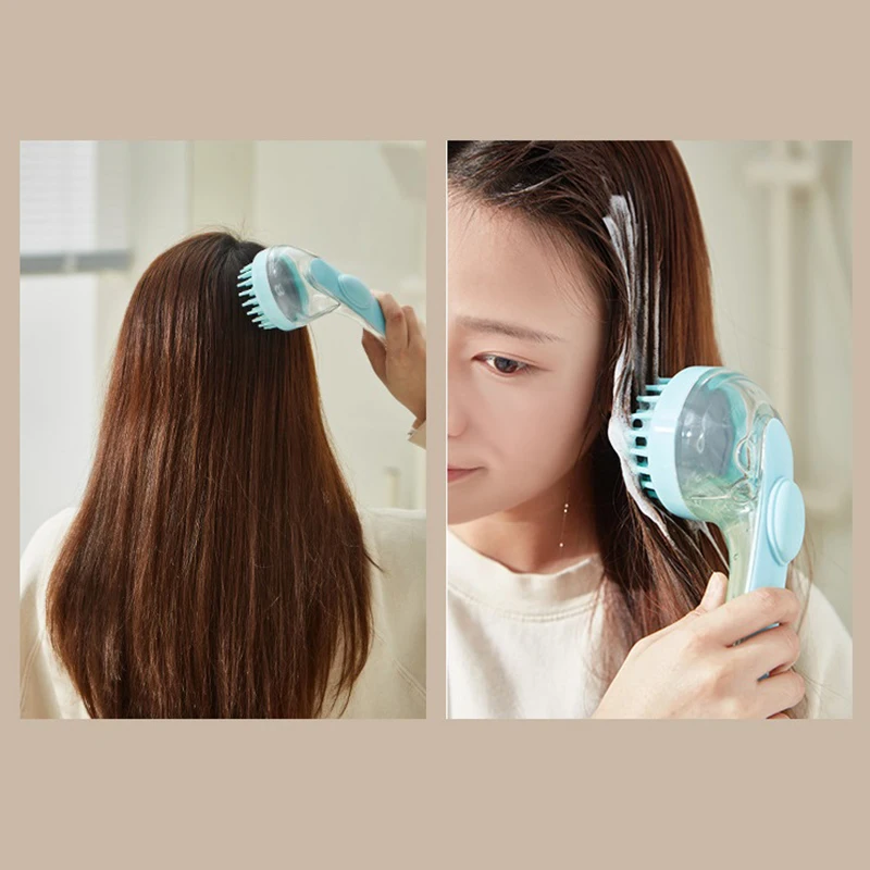 Long Handle Shampoo Brush Bath Brush Scalp Massage Press To Dispense Comb Body Exfoliation Comb Hairdressing Styling Tools