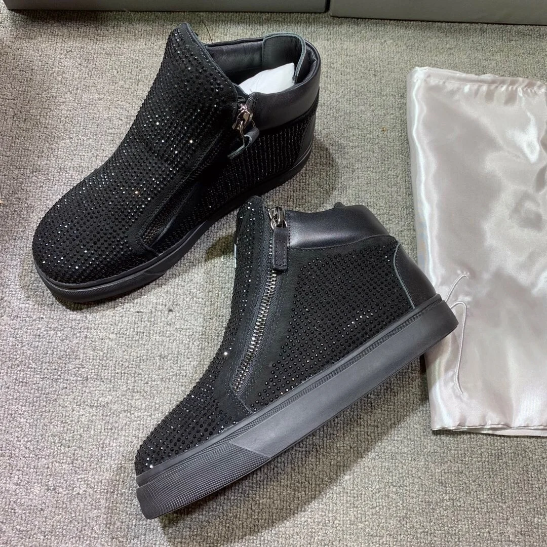 

Top Hight Quality Casual Sneakers For Men and Women Real Leather Brand Designer Unisex Tennis Shoes GZ Zipper Loafer Shoes G465
