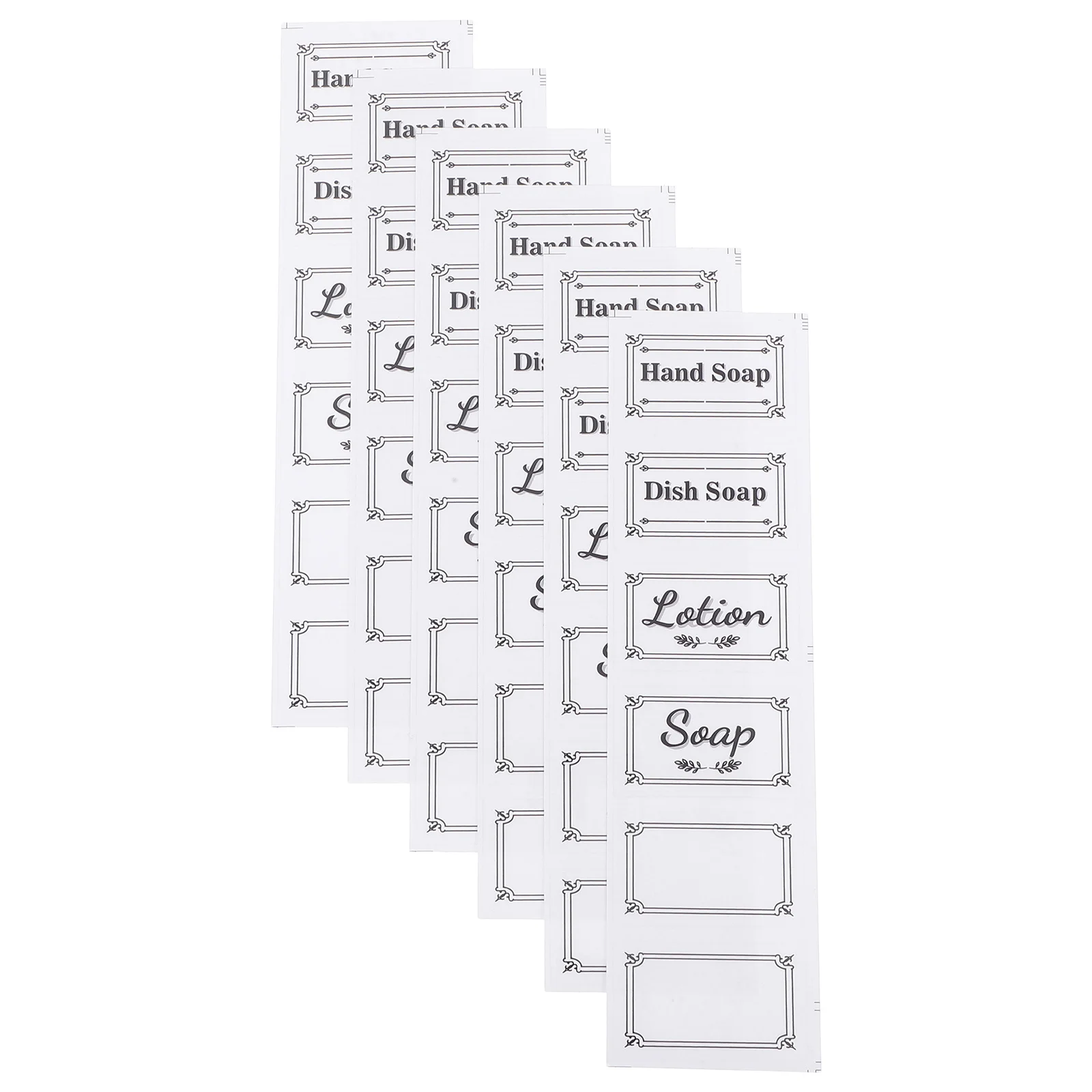 

6Pcs Transparent Waterproof Soap Stickers Removable Hand Soap Labels for Glass Lotion Bottles Clear Self Adhesive