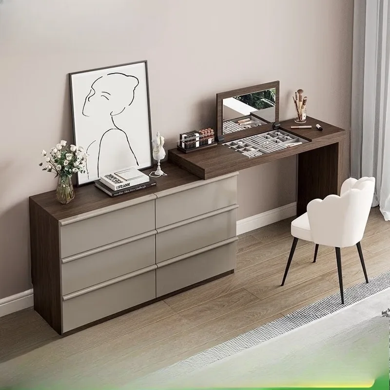 

Solid wood dresser and chest are integrated, light luxury and high-end sense