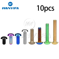 Wanyifa Titanium Bolt M5x8 10 12 15 18 20 25 30mm Button Head Allen Key Screw for Water Bottle Cage Bike Bolts 10Pcs