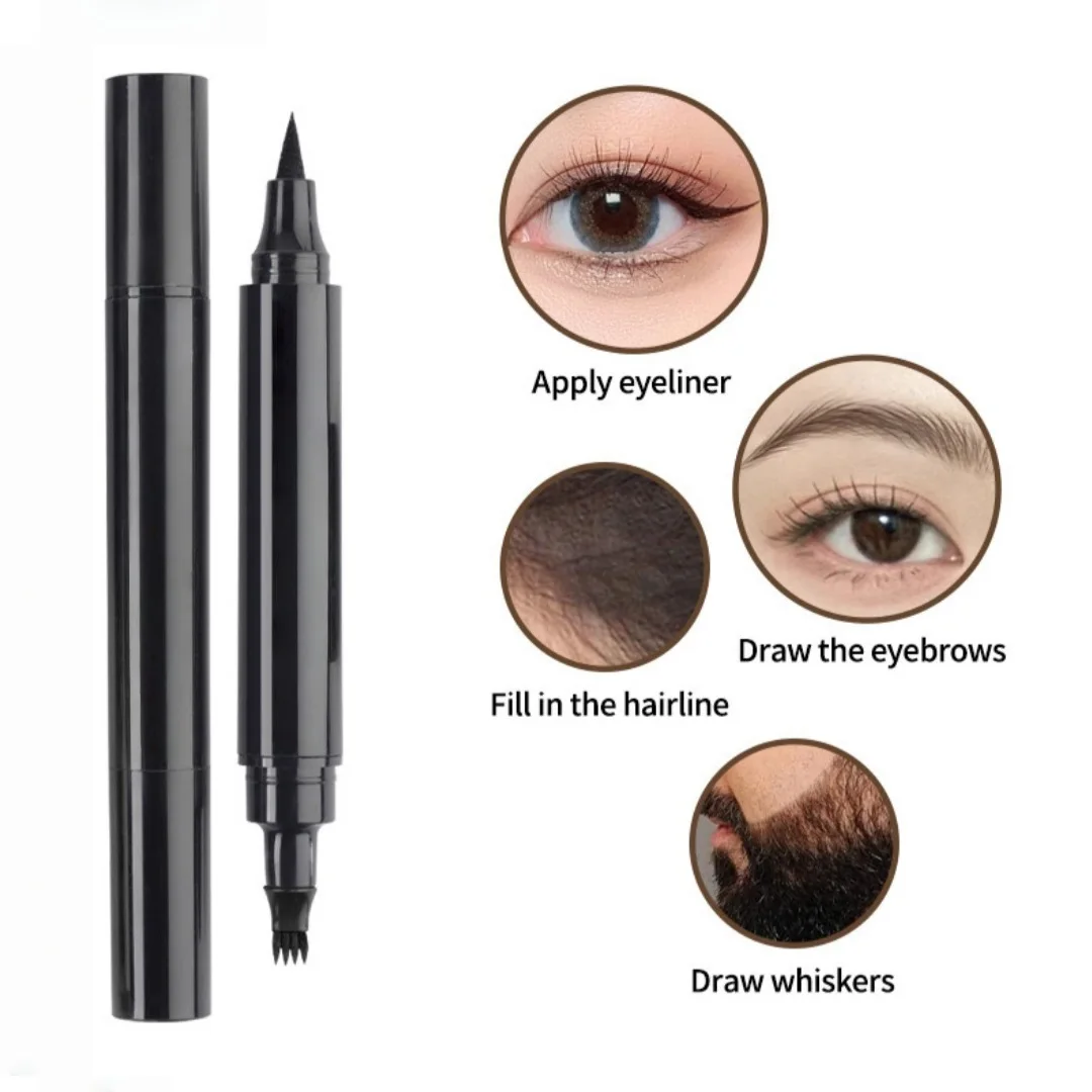 アイブロウペン - アイブロウペンシル マジカル 2-in-1 アイブロウペンシル 女性用 4本爪チップ付き