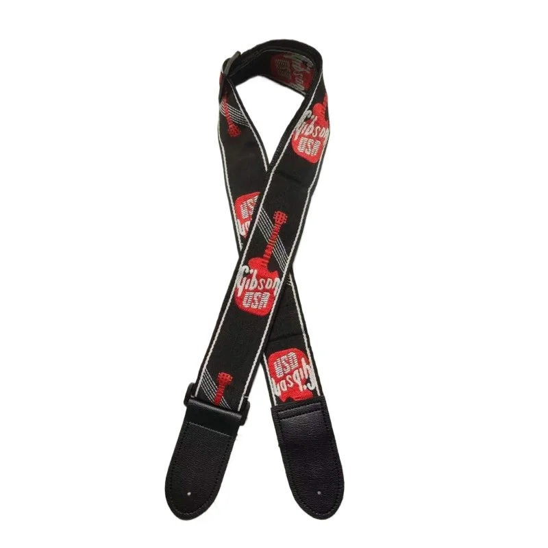 3Colors Adjustable Guitar Accessories Guitar Strap Leather Ends for Electric Acoustic Folk Guitar Strap Fashion Embroidery Strap - Image 3