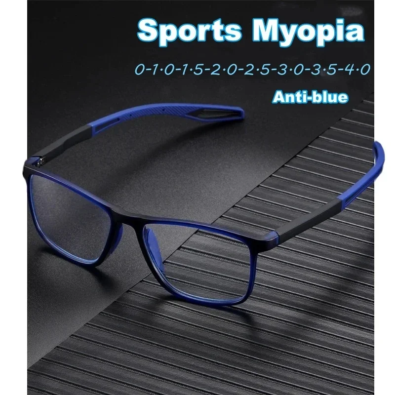 Unisex niebieskie światło blokujące okulary sportowe moda TR90 ramka w pobliżu wzroku okulary dla krótkowzroczności przezroczyste okulary dla kobiet mężczyzn