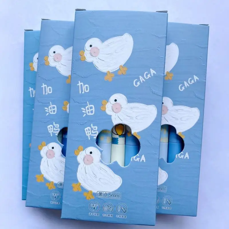 Обучающие канцелярские принадлежности, ручка с быстрой кистью, милая гелевая ручка с уткой для заправки, студенческие принадлежности для утки, нейтральная ручка, офисная черная