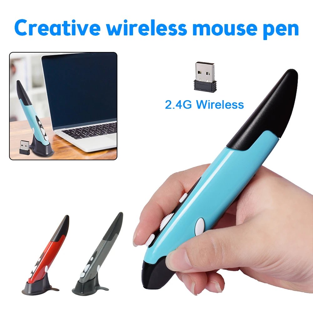 New 2.4G Wireless Mouse Pen Creative Vertical Pen-Shaped Stylus Practical Mouse Pen Battery Mouse for PC And Laptop Mice