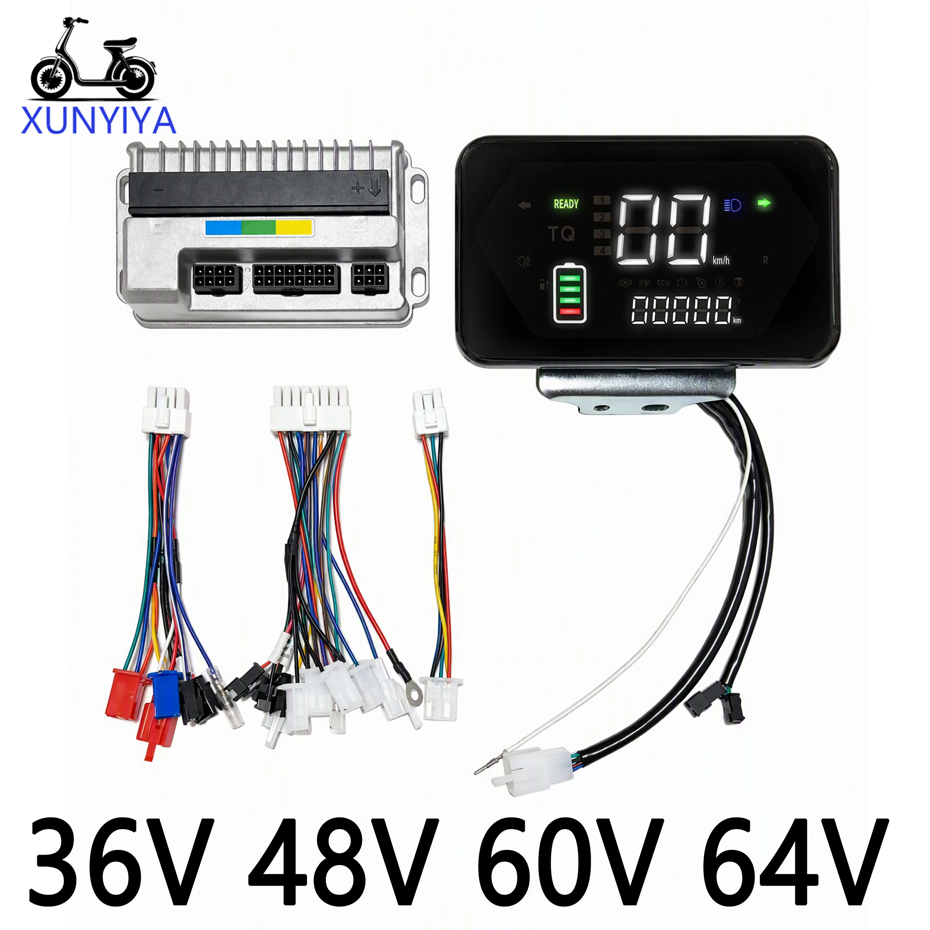 30A-35A 500W-1000W Sine Wave Three-mode Module Controller 36V/48V/60V/64V With Speed Display LCD Set for Electric Bicycle Repair