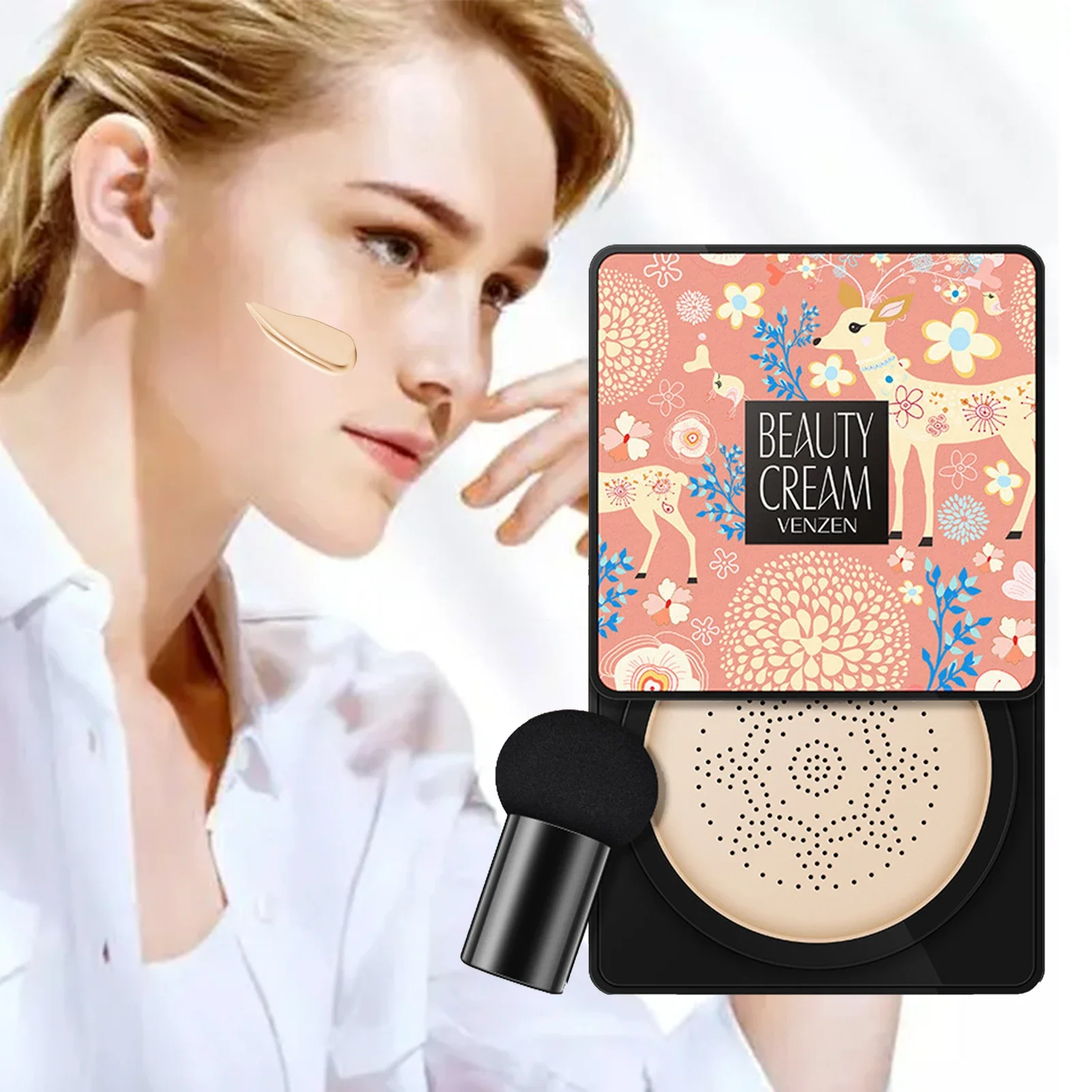 Bb creme cogumelo cabeça almofada de ar cc creme corretivo clareamento maquiagem à prova dwaterproof água iluminando rosto fundação líquida