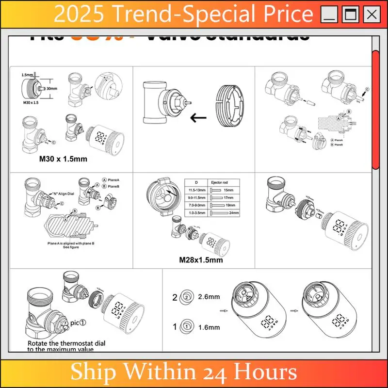 

Новый интеллектуальный термостат радиатора, программируемый клапан контроля температуры, работает с термостатическим клапаном радиатора Alexa, TRV.