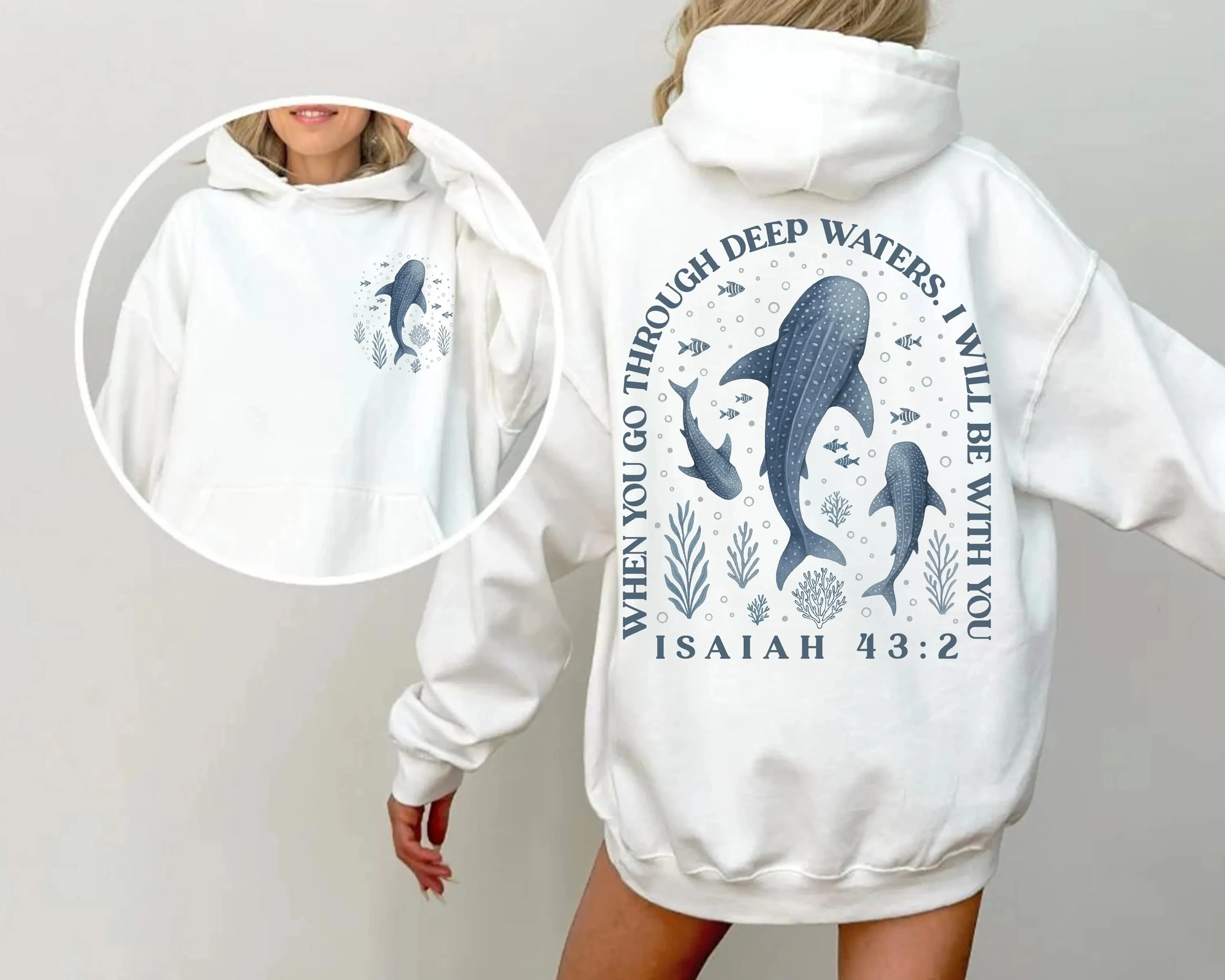 

Whale Shark Hoodie Men's and Women's Long Sleeve Sweatshirt Pullover Y2k Tops Fashion Autumn and Winter Clothing Hoodies