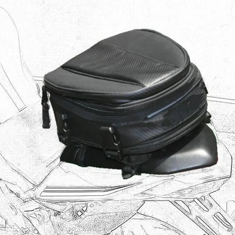 E-riding Motorcycle Tail Bag, Motorcycle Saddle Bag, Waterproof Back Seat Bicycle Backpack, Multi-function Luggage, PU Leather S