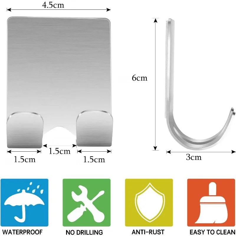 الفولاذ المقاوم للصدأ الحلاقة حامل الرجال الحلاقة حامل تخزين هوك جدار رف الحلاقة حامل اكسسوارات المطبخ الحمام #6