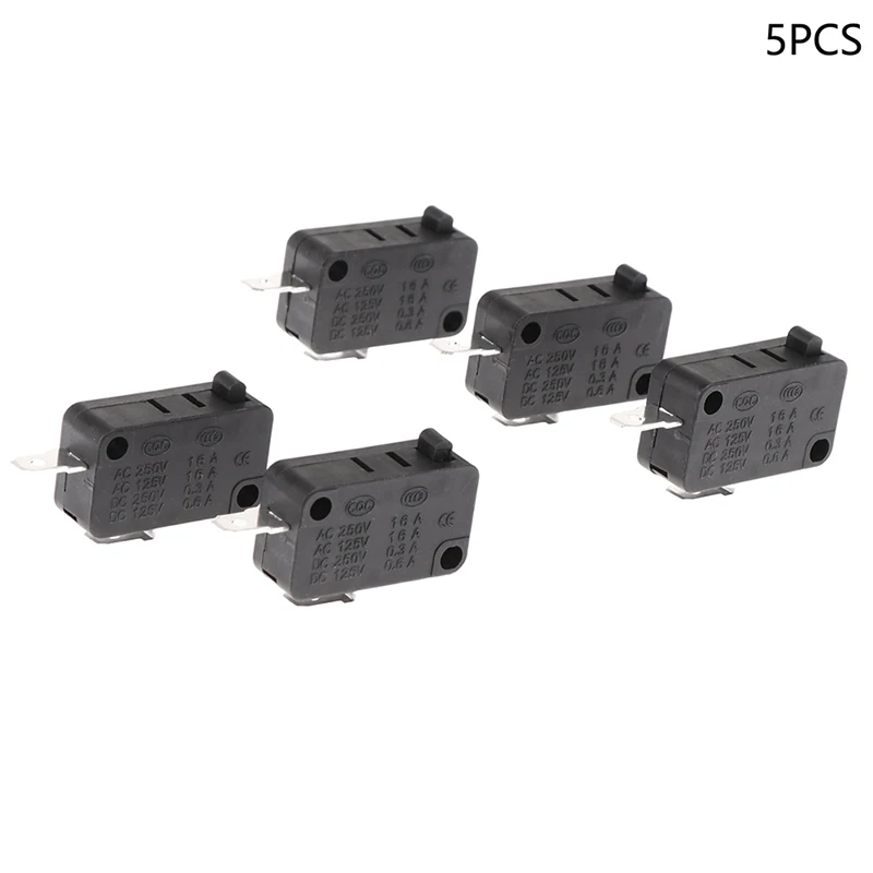 5PCS KW1-103 Microwave Oven Door Micro Switch Fit For Microwave Washing Machine Rice Cooker 16A 250V 2 Pins Home Electrical