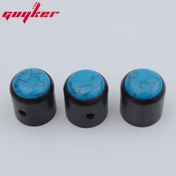 Electric Guitar Bass Ebony Potentiometer Knob Hat Type Blue Turquoise Surface