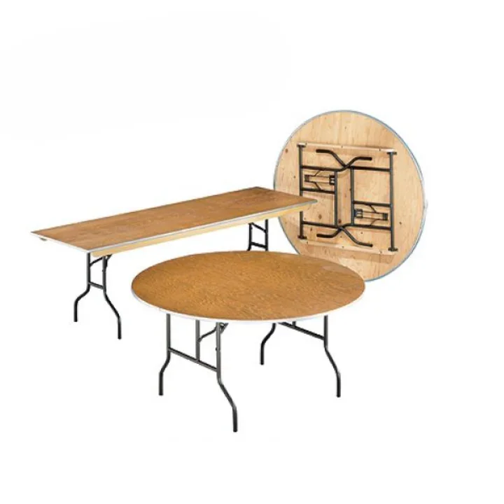 

'Round Folding Wood Table 48in for Luxurious Outdoor Events and Hotel Banquets