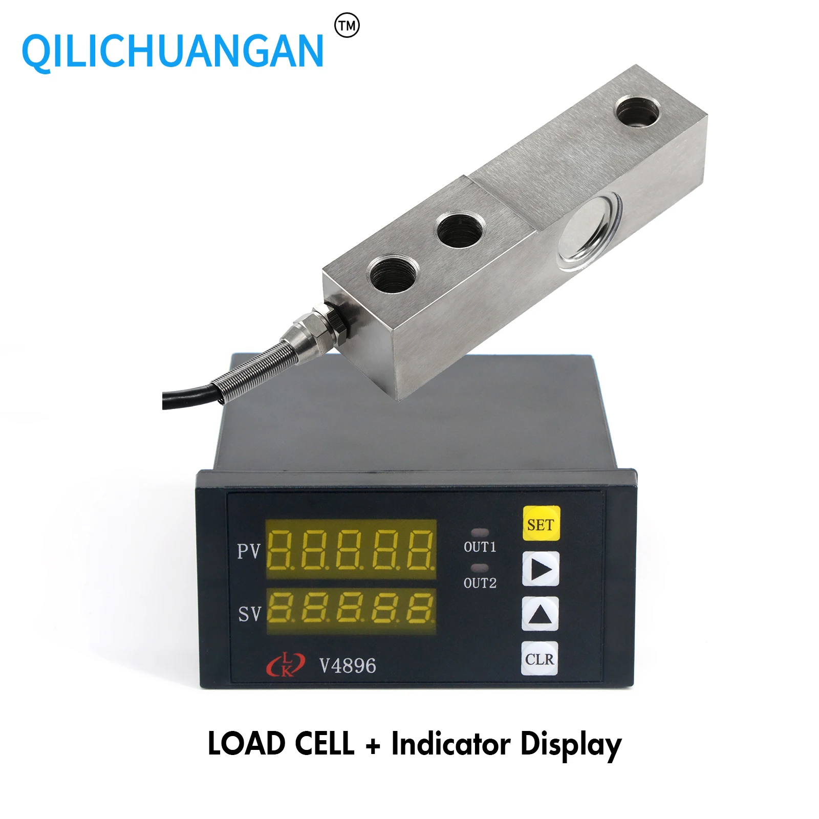 Beam Load Cell Weighing Sensor + Indicator display,Test Compression Force Weight Pressure Sensor for Scale