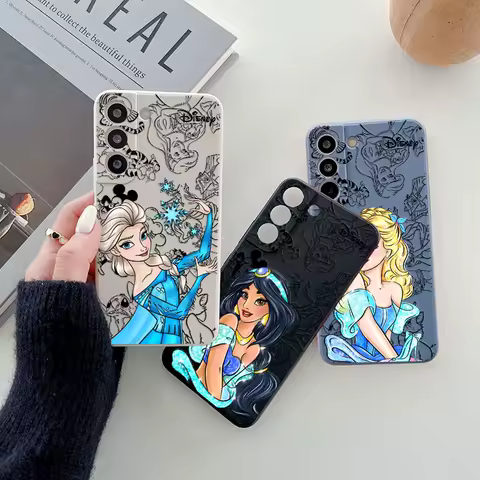 Disney Winnies Elsa Jasmine Phone Case For Samsung Galaxy S25 Ultra S24 S23 S22 Plus S21 S20 FE S10 S25Ultra s24FE Silicon Cover