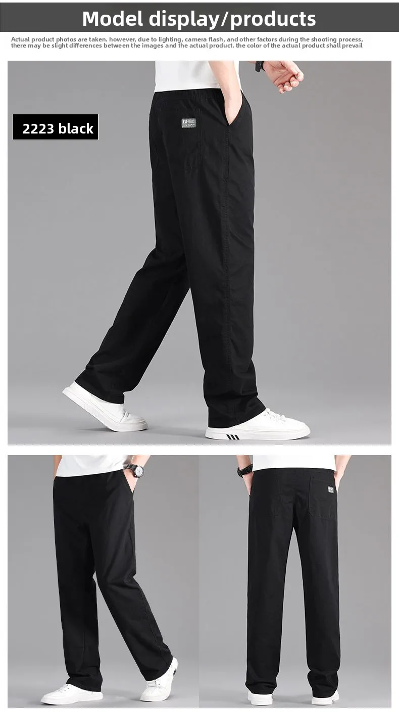 100 % Baumwolle, Outdoor, Arbeitshose, modisch, für Herren, für Reisen, zum Radfahren, für Sport, locker geschnitten, gerade Passform, Freizeithose – Detail 8