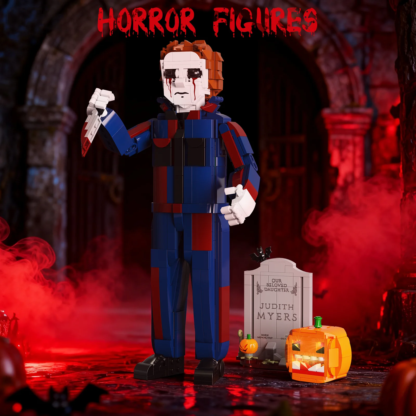 Halloween Killer Building Blocks Set Horror Movie Character Figure Model Home Decor Desktop Ornament Collectible Gift For Adult Horror Fans