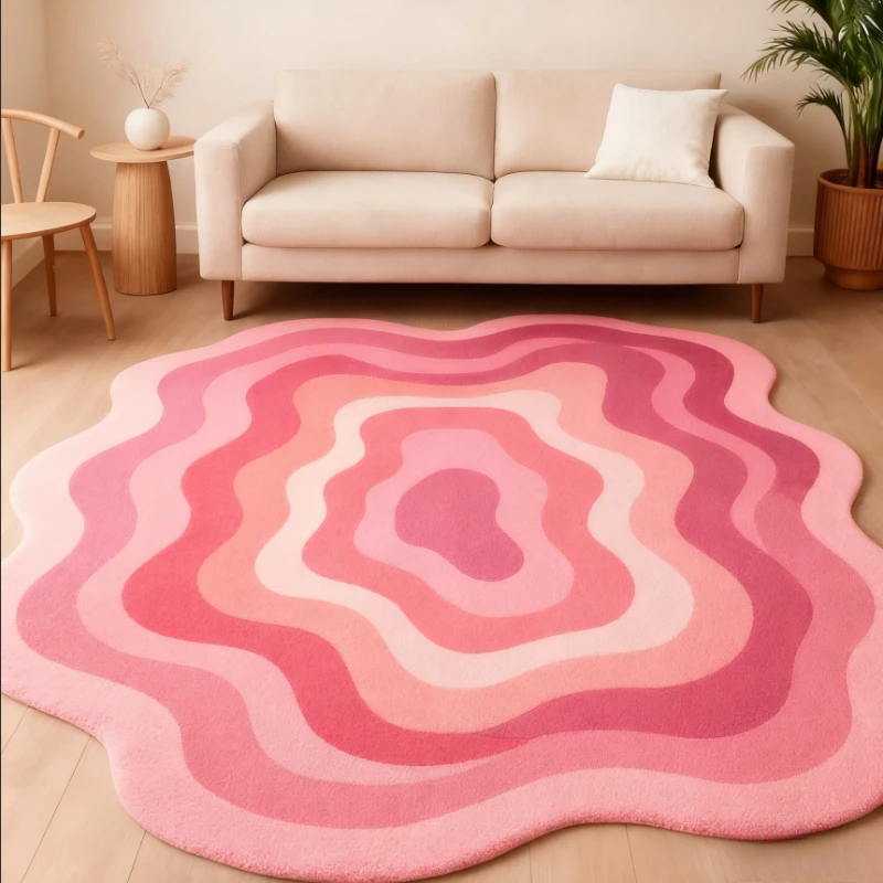 Modern Style Bedroom Decor Irregular Carpet Large Area Carpets for Living Room Thickend Plush Gradient Floor Mat Fluffy Soft Rug