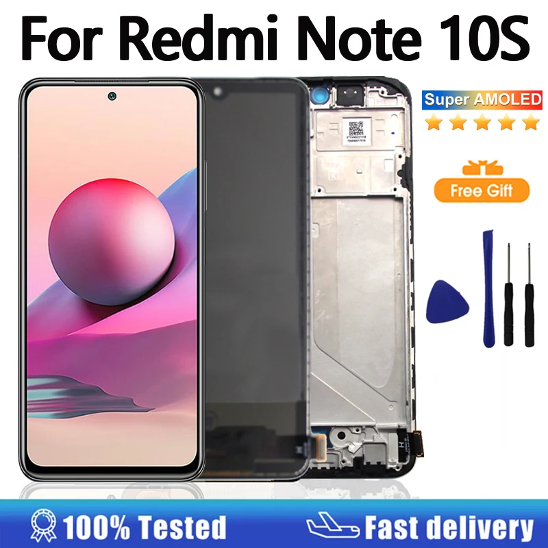 

6,43 "AMOLED-дисплей для Xiaomi Redmi Note 10S M2101K7BG ЖК-дисплей с цифровым преобразователем сенсорного экрана для Redmi Note 10S ЖК-дисплей