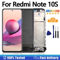 Tela amoled de 6.43 polegadas para xiaomi redmi note 10s m2101k7bg display lcd painel digitalizador de tela de toque para redmi note 10s lcd