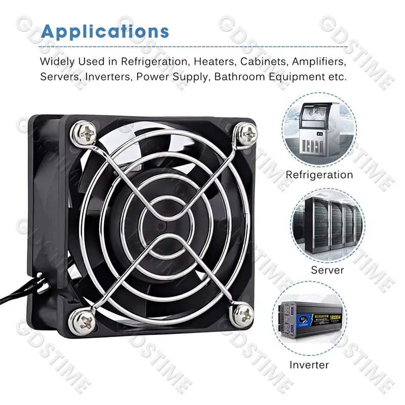 1Pcs 60mm 80mm 90m 120mm AC 110V 220V 240V 3 inch Dual Ball Plastic Universal Cooling Cooler PC CPU Fans Airflow For Computers - Image 2