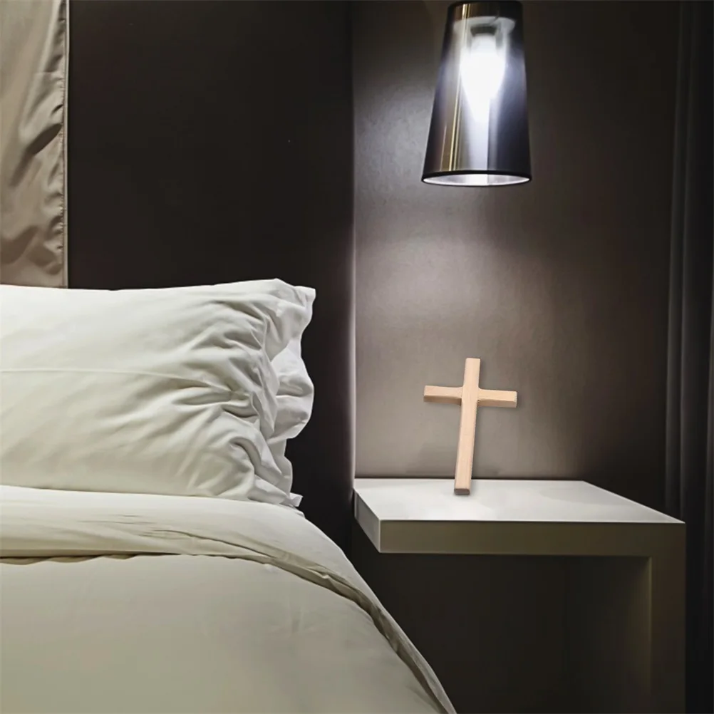 

9Pcs Wood Cross Shaped Adornments Fine Craftsmanship Christian Gift for Household Celebration DIY Theme Party Decoration