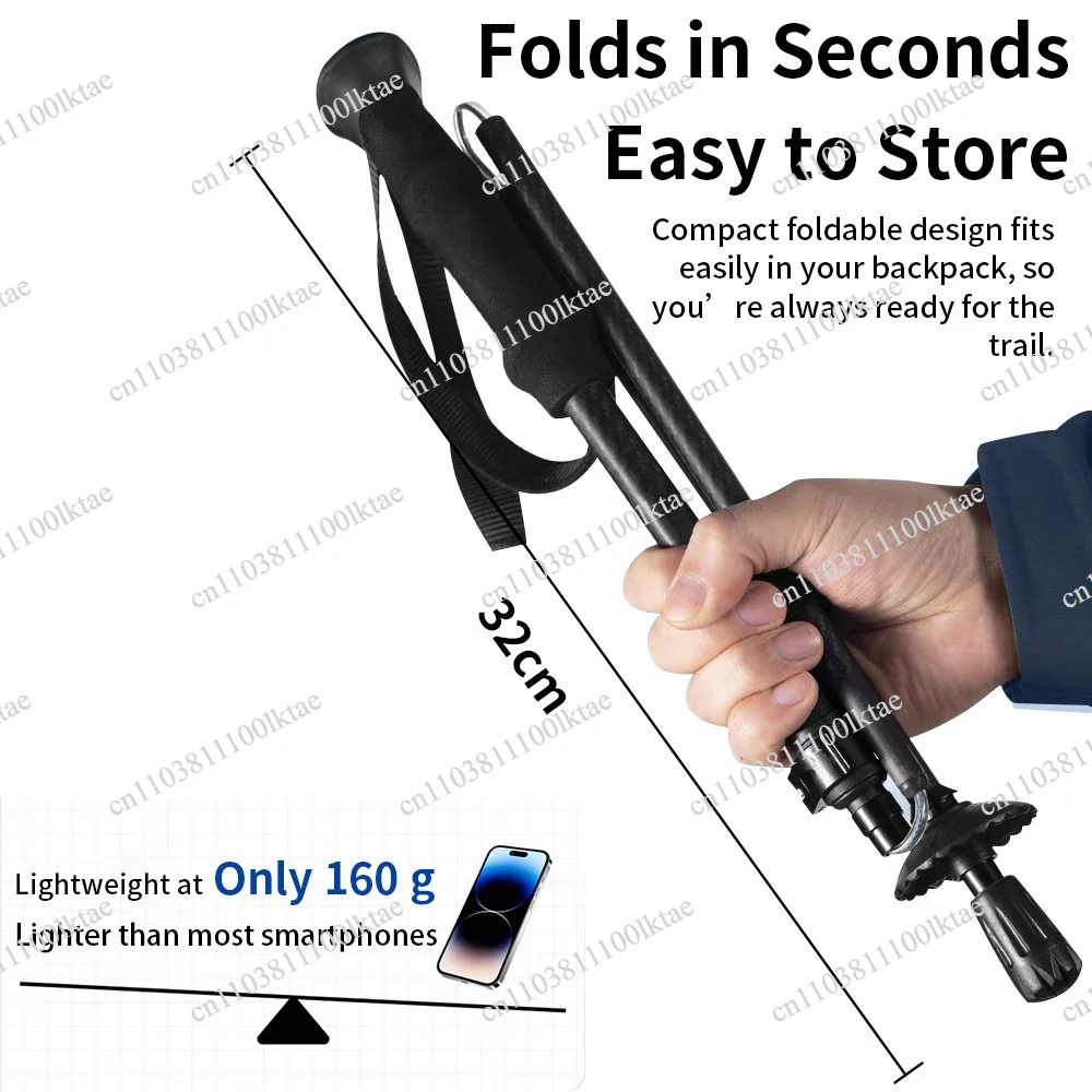 Outdoor All-scenario Hiking Poles, Carbon Fiber Foldable Telescopic Hiking Canes, Hiking Equipment