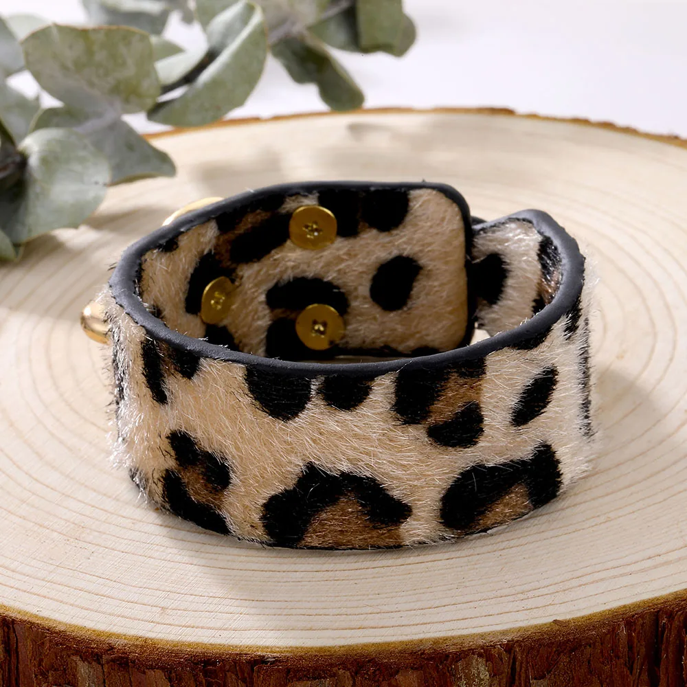 IFMIA Punk Leopard Leather Bracelet For Women Men fashion Retro Bangle Jewelry Gift Wholesale