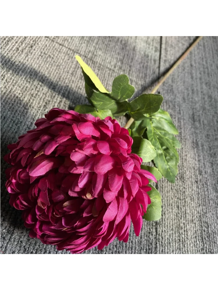 Kunstmatige chrysanthemumbloem met enkele steel, levensechte nepbloei - levendige kleuren, duurzaam materiaal, perfect voor woondecoratie - afbeelding 2
