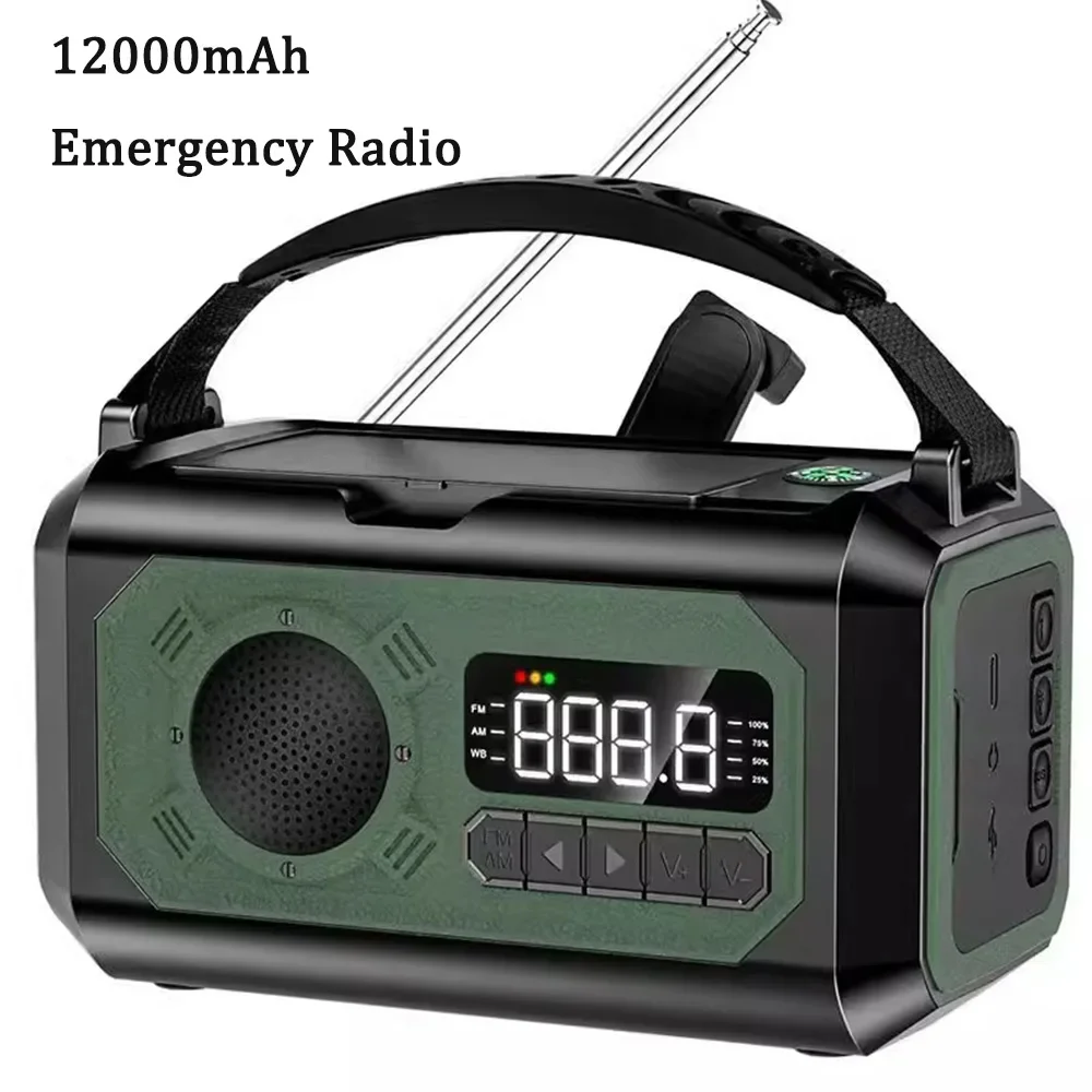 

Portable Solar Outdoor Lantern With LED Lighting Supporting AM FM WB Channel Radio 12000mAh Portable Power Bank