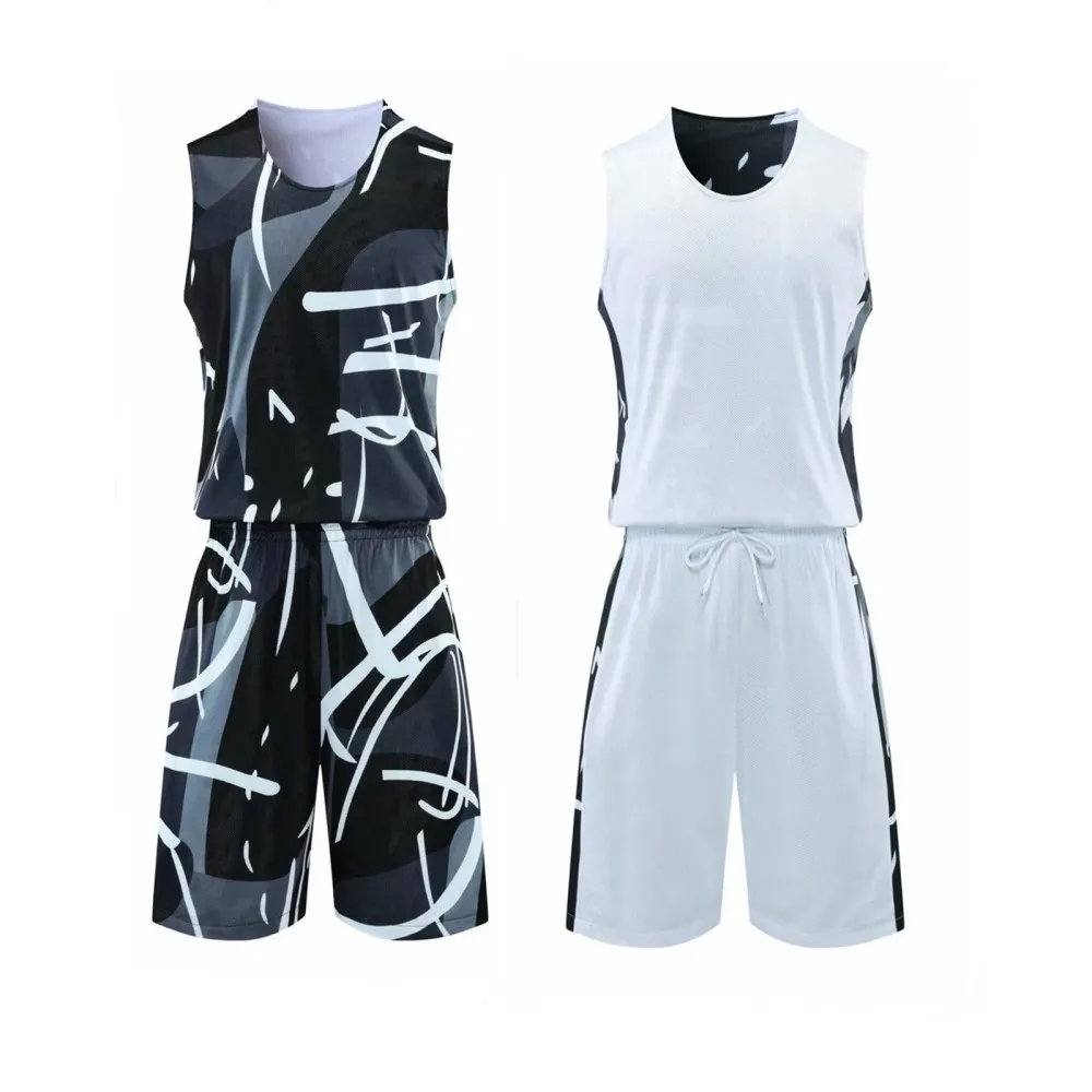 

Men Youth Blank Reversible Basketball Jerseys Breathable Round Sleeveless T-shirts Team Uniforms for Outdoor Sport