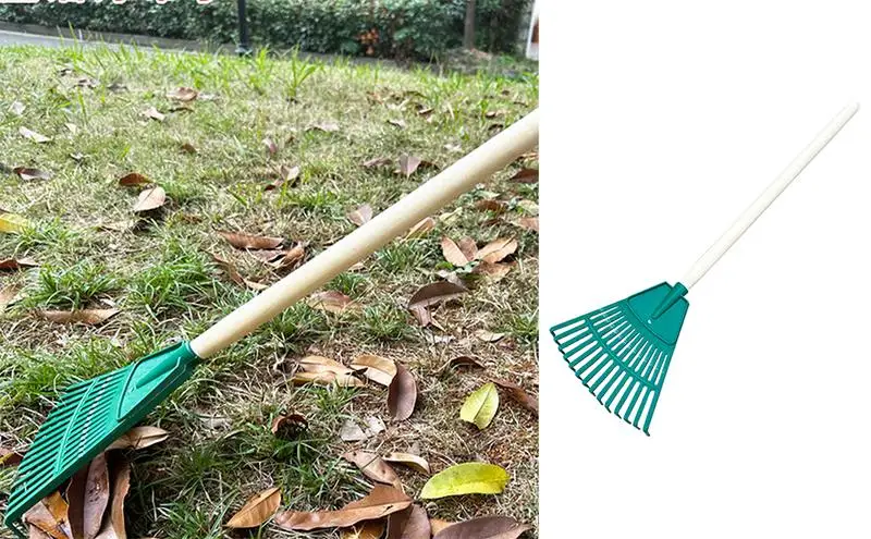 Leaf Rake Garden Ripper Tool 14 Tines Rakes Leaf Lawn Leveling Rake Yard Tools For Gardening Cleaning Yard Grass Clippings