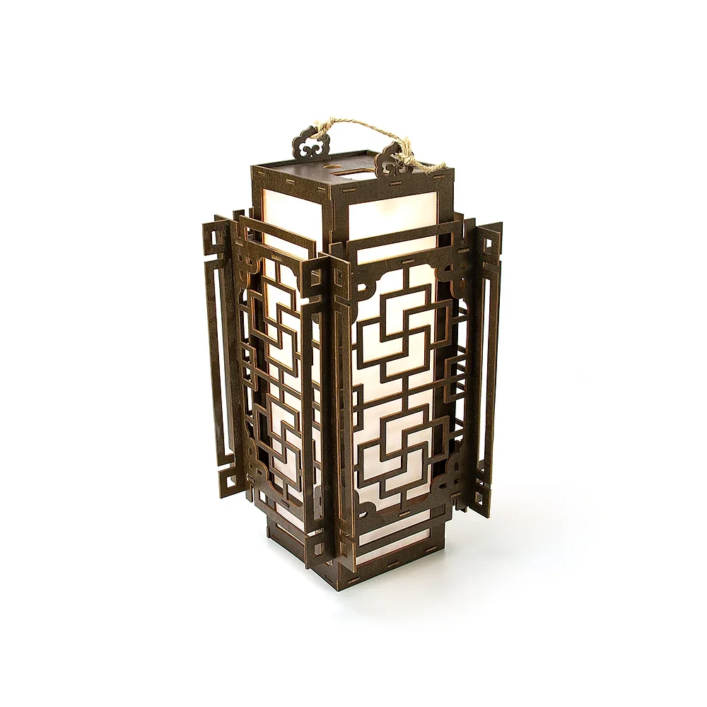 unfinished wooden gift lantern wholesale home decoration hanging wood lanterns laser cut wood candle holder