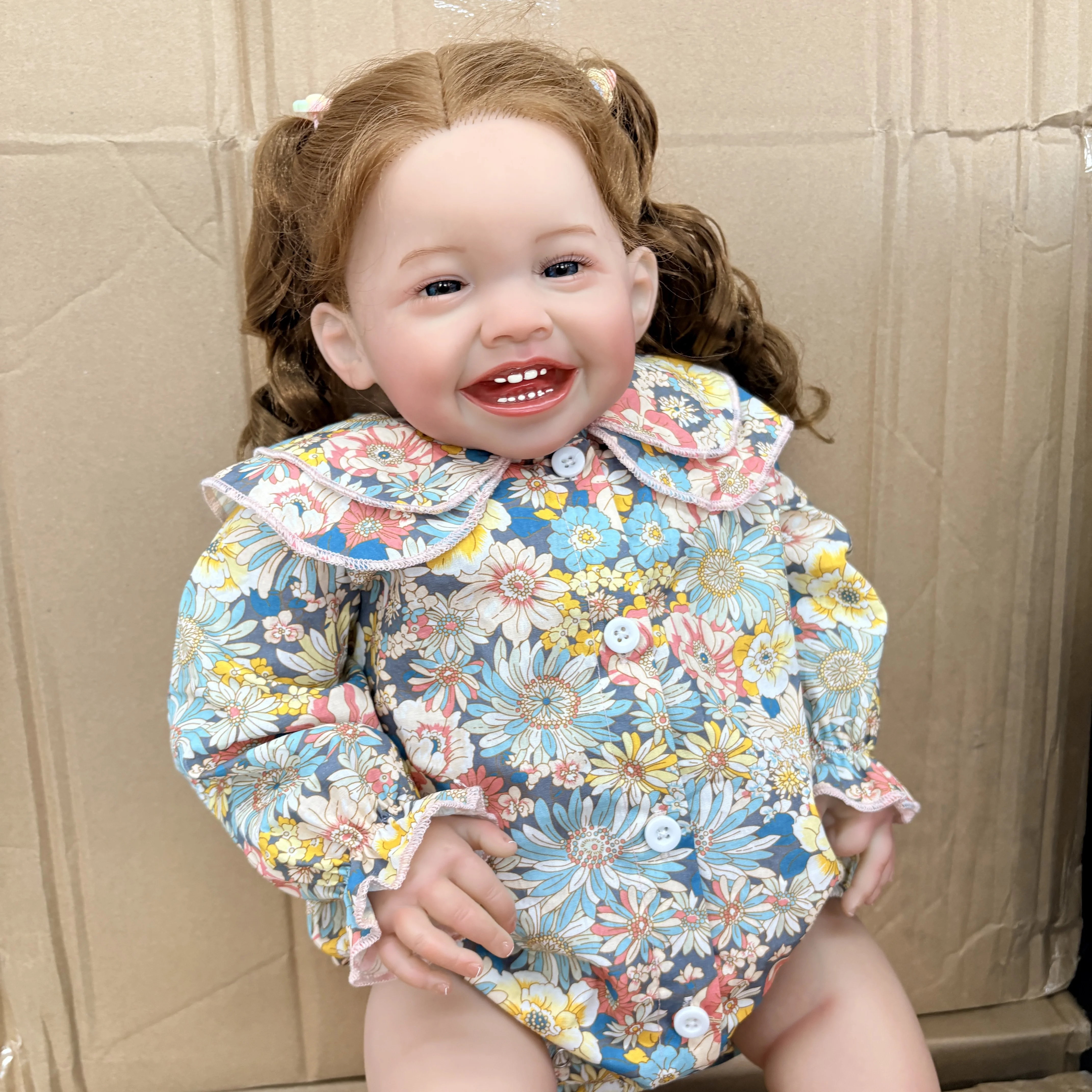 24 Inch Huge Size Reborn Baby Doll Mila with 3D Painted Skin & Visible Blue Veins Collectible Art Doll Gift for Girls