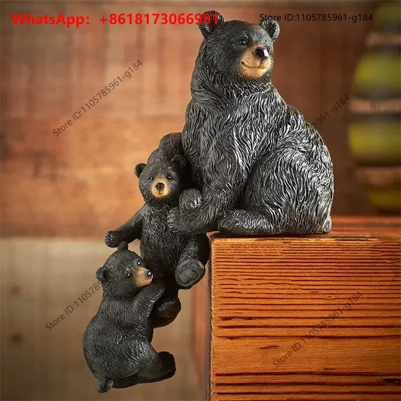 Christmas Dwarf Old Man Lakeside Winter Polar Bear Black Bear Reaching Out for Help Shelf Nanny Resin Desktop Ornament