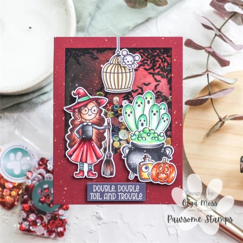 Witches Lair Tambahan Pada Halloween Agustus 2022 Baru Jelas Cap Scrapbooking untuk Pembuatan Kertas Mati Pemotongan Bingkai Kartu Kerajinan Persediaan
