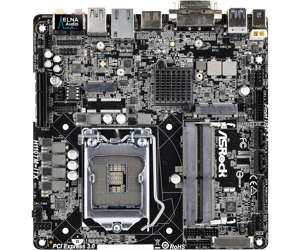 ASROCK H110TM-ITX Mini-ITX Motherboard Intel H110 LGA 1151 DDR4 32GB support i5-6500 6300 7600 7700 7400 6600 cpu