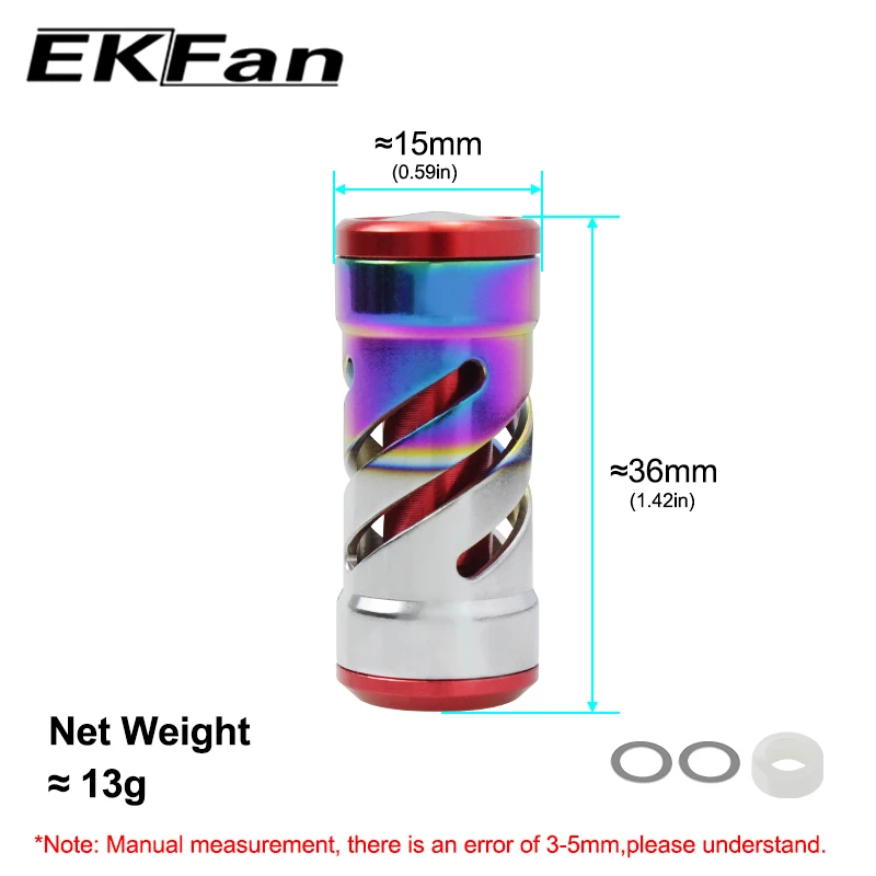 EKFan 1pc titanium alloy Spinning Baitcasting Fishing Reel knob for A/S/D with 7*4*2.5mm bearing Lure Reel Handle DIY parts