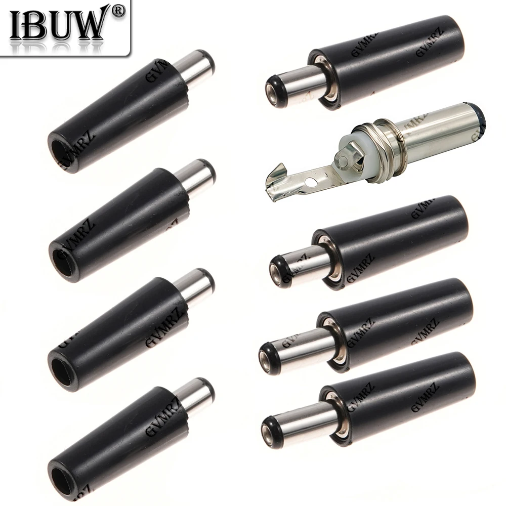 10PCS 5.5x2.1mm DC005 DC power plug Male round plug Wire welding type Wiring welding head 5.5*2.1mm DC-005 5.5*2.5mm