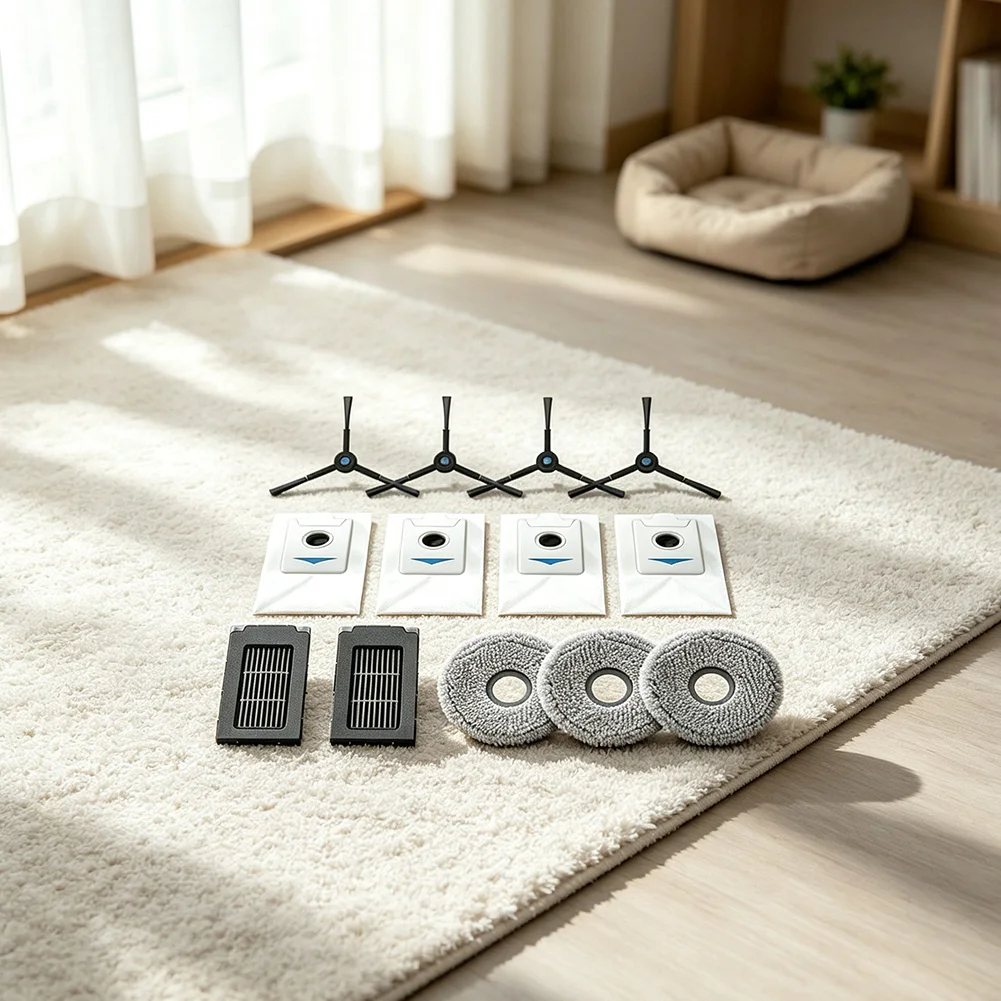 Filters And Side Brushes Bundle Filter Mop Cloth Set Robot Vacuum Parts High Efficiency Filtration Hygienic Dust Disposal